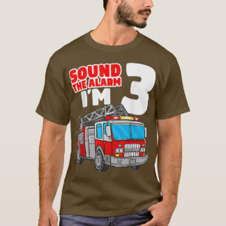 Fire Truck 3 Year Old Firefighter 3rd Birthday Boy T-Shirt
