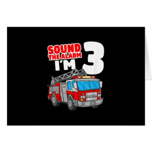 Fire Truck 3 Year Old Firefighter 3rd Birthday Cards