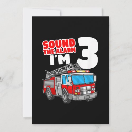 Fire Truck 3 Year Old Firefighter 3rd Birthday Holiday Card