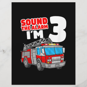 Fire Truck 3 Year Old Firefighter 3rd Birthday Letterhead