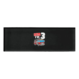 Fire Truck 3 Year Old Firefighter 3rd Birthday Name Tag