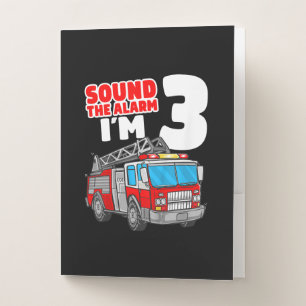 Fire Truck 3 Year Old Firefighter 3rd Birthday Pocket Folder