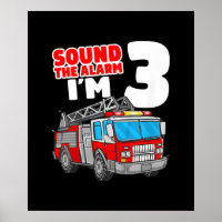 Fire Truck 3 Year Old Firefighter 3rd Birthday