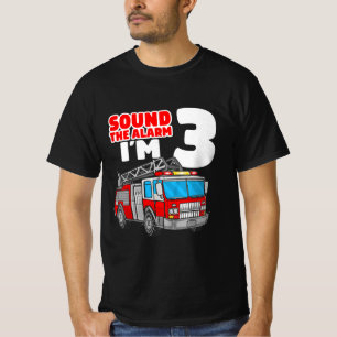 Fire Truck 3 Year Old Firefighter 3rd Birthday T-Shirt