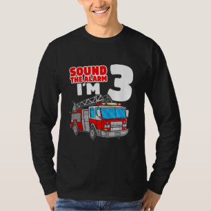 Fire Truck 3 Year Old Firefighter 3rd Birthday T-Shirt