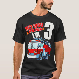 Fire Truck 3rd Birthday Boy Toddler Firefighter Co T-Shirt