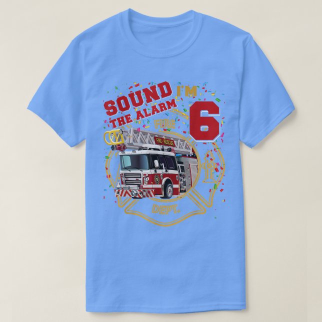 Fire Truck 6rd Birthday Firefighter boy  T-Shirt (Design Front)