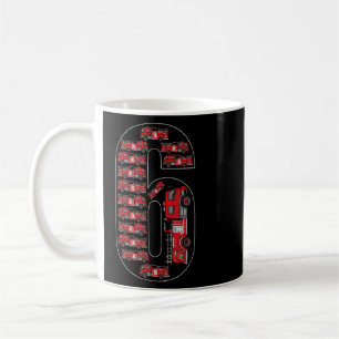 Fire Truck 6th Birthday Boy 6 Year Old Firefighter Coffee Mug