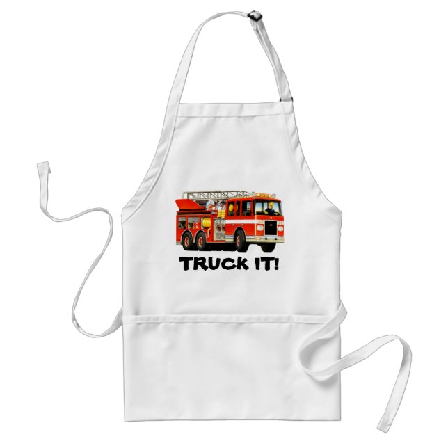Fire Truck Adult Apron (Front)