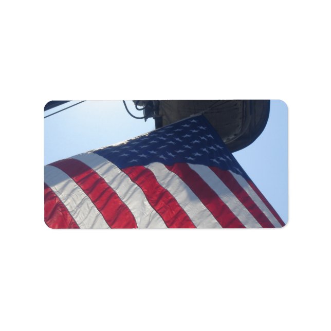 Fire Truck American Flag Aerial Tower Label (Front)