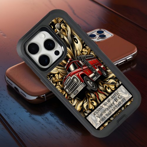 Fire Truck Amidst Golden Vines iPhone 15 Pro Case