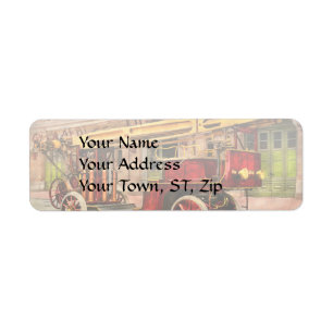 Fire Truck - An electric ladder truck 1907 Label