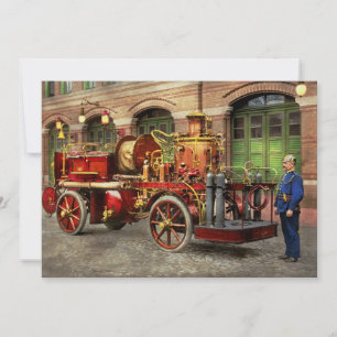 Fire Truck - An electric pump truck 1907 Invitation