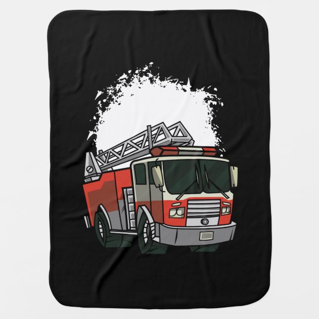Fire Truck Baby Blanket (Front)