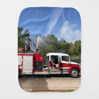 Fire Truck Baby Burp Cloth