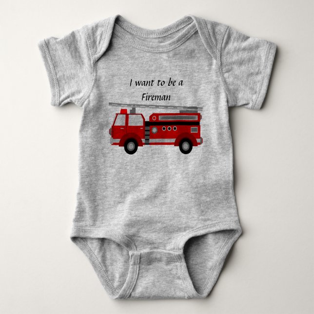 Fire Truck - Baby Romper (Front)