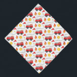 Fire Truck Bandana<br><div class="desc">This fire truck bandana is perfect for your four-legged friend.  The design features a red fire truck with a dalmatian in the driver's seat.</div>