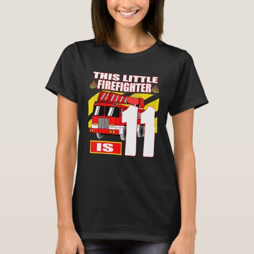 Fire Truck Birthday   11 Year Old T_Shirt