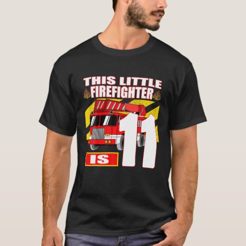 Fire Truck Birthday _ 11 Year Old T_Shirt