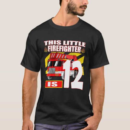 Fire Truck Birthday _ 12 Year Old T_Shirt
