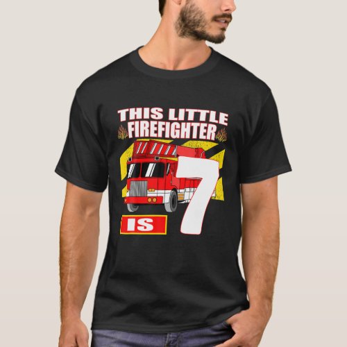 Fire Truck Birthday _ 7 Year Old T_Shirt