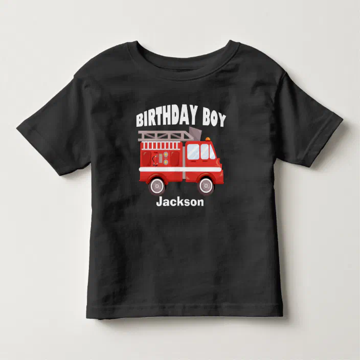 BOys Firetruck Shirt Boys Firetruck Personalized Shirt