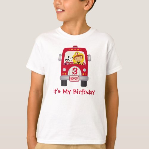 Fire Truck Birthday Boy T_Shirt