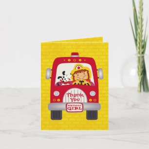 Fire Truck Birthday Girl v1 Card