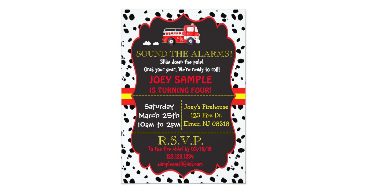 Fire Truck Birthday Invitation | Zazzle.com