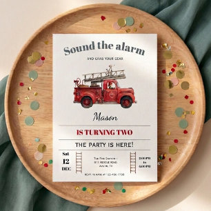 Fire Truck Birthday Invitation Sound the Alarm
