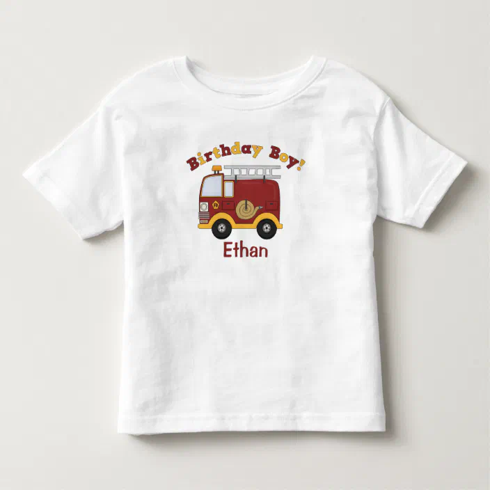 BOys Firetruck Shirt Boys Firetruck Personalized Shirt