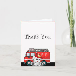 Fire Truck Birthday Letterpress Thank You Card