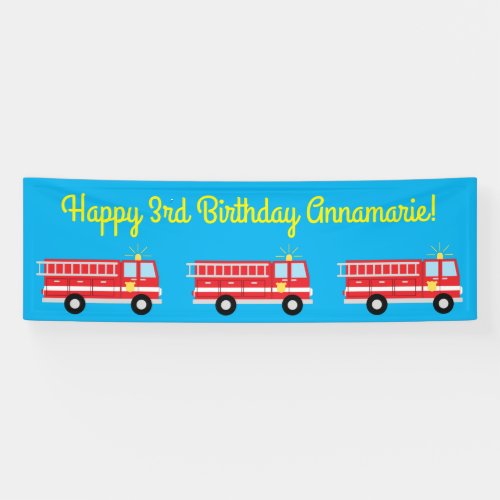 Fire Truck Birthday Party  Banner