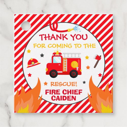 Fire truck Birthday Party Favor Decorations Favor Tags