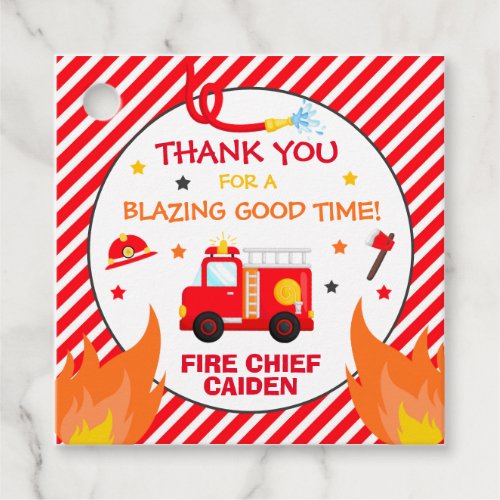 Fire truck Birthday Party Favor Decorations Favor Tags