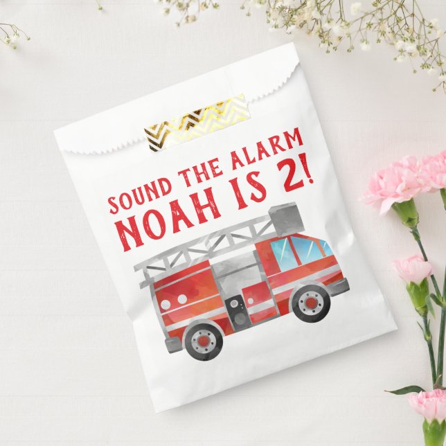 Fire Truck Birthday Party Favor Gift Bag (Sealed)