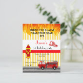Fire truck birthday party invitation (Standing Front)