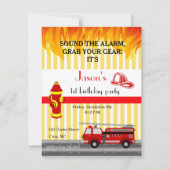 Fire truck birthday party invitation (Front)