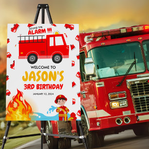 Fire Truck Birthday Party Invitation Foam Board