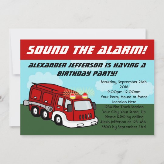 Fire Truck Birthday Party Invitations | Zazzle.com