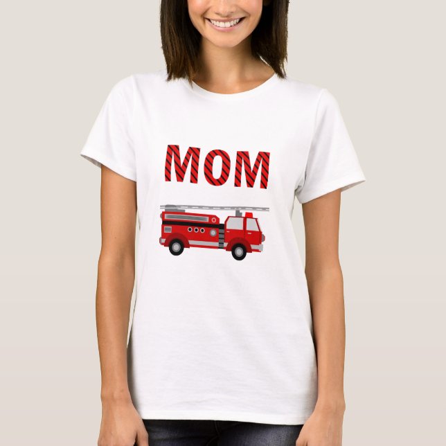Fire Truck Birthday Party Mom T-Shirt (Front)