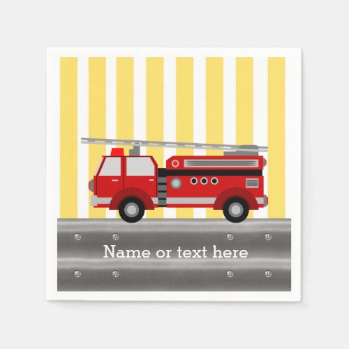 Fire truck birthday party napkins