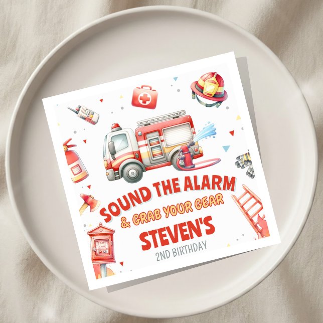 Fire Truck Birthday Party Napkins (Creator Uploaded)