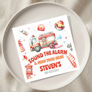 Fire Truck Birthday Party Napkins
