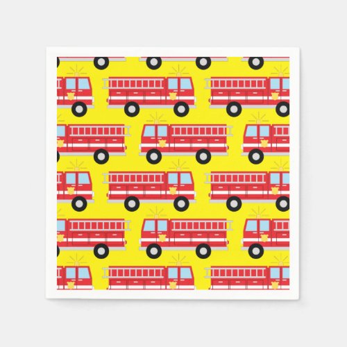 Fire Truck Birthday Party  Napkins