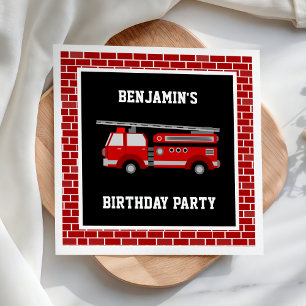 Fire Truck Birthday Party Paper Napkins