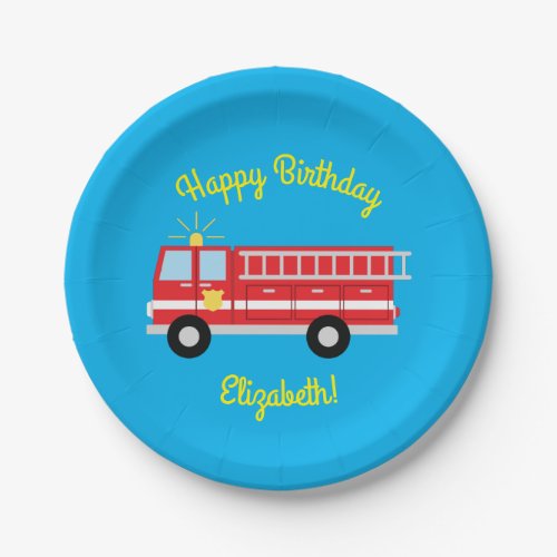 Fire Truck Birthday Party  Paper Plates