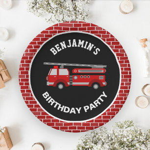 Fire Truck Birthday Party Paper Plates