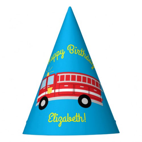 Fire Truck Birthday Party  Party Hat