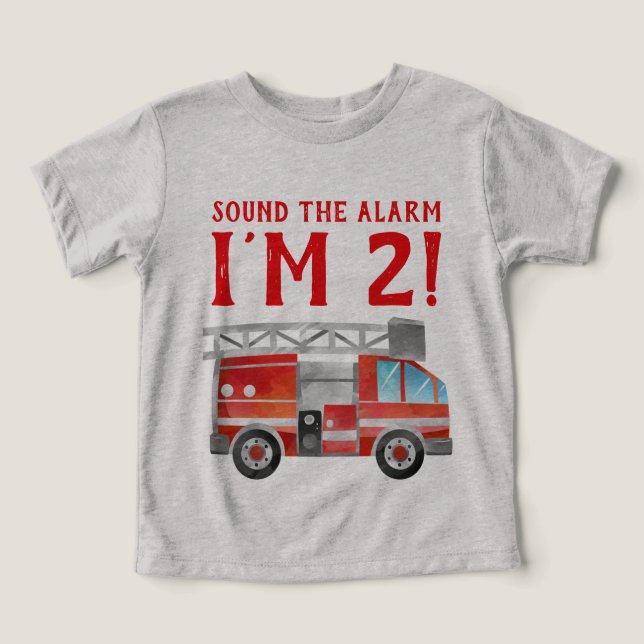 Fire Truck Birthday Party T-Shirt Toddler T-shirt (Design Front)